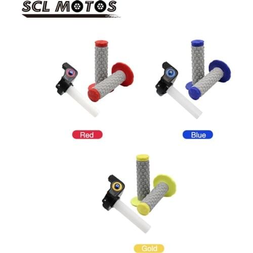 SCL MOTOS Handle Grip 22mm Grips left and right ATV Motorcycle Dirt Pit Bike Motocross 7/8" Handlebar Thumb Throttle