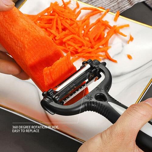3 In 1 Vegetables Peeler with Knife Sleeve Fruit Stainless Steel Knife Cabbage Graters Salad Potato Slicer Kitchen Accessories