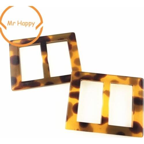 2-holes inner size 30mm Rectangle bar adjuster Buckle Buttons Invitation Ribbon Slider For Garment and Bags decoration