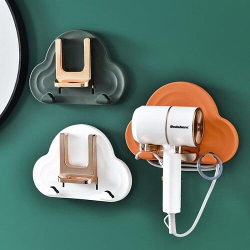 Folding Hair Dryer Holder Storage Rack Bathroom Hair Dryer Racks Toilet Punch-Free Wall-Mounted Hairdryer Rack Organizer