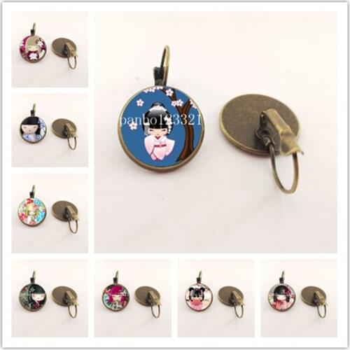 Brand new fashion cute japanese girl face earrings cute anime baby face girl earrings best friend gift