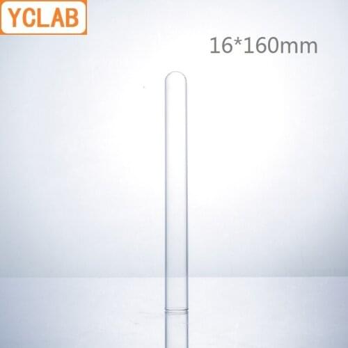YCLAB 10PCS 16*160mm Glass Test Tube Flat Mouth Borosilicate 3.3 Glass High Temperature Resistance Labware