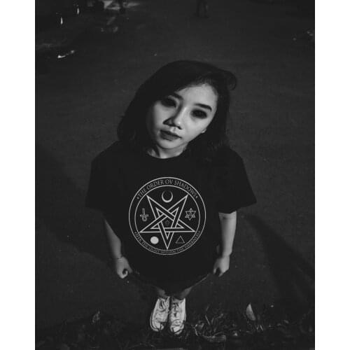 Witchy Satanic Macabre Punk Dark Magic Circle gothic t-shirt women 100% Cotton funny grunge Fashion casual unisex tee top tshirt