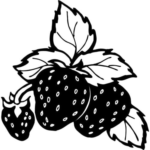 17.4*17.7CM Delicious Strawberry Fruit Car Stickers Covering The Body Cartoon Vinyl Decals Black/Silver C7-1361