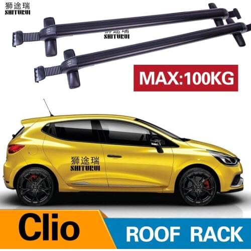 2Pcs Roof bars For RENAULT Clio IV, 5-dr Hatchback, 2013- 2017 2018 2019 Aluminum Alloy Side Bars Cross Rails Roof Rack Luggage