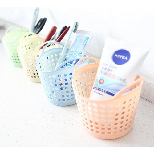 4Colors Sundries Cosmetic Basket PP Tabletop Toy Organizer Hollow Waterproof Multi-Function for Household Storage Box