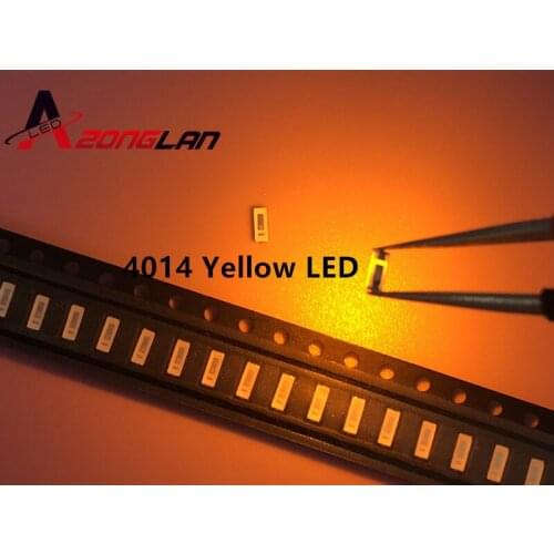 500pcs Free shipping 4014 smd led yellow Surface Mounted .4.0*1.4mm light emitting diode 0.2w chip led