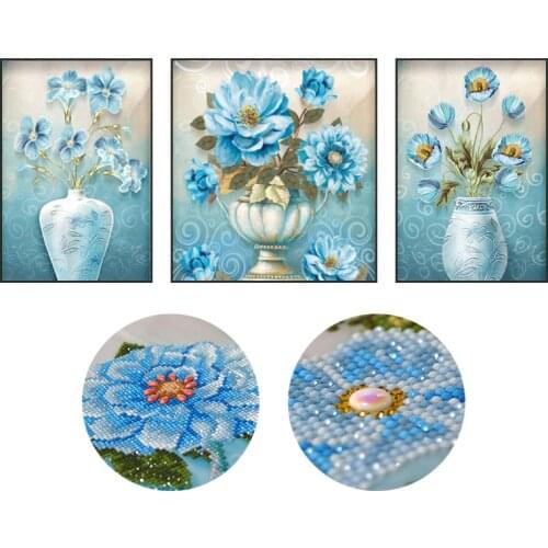 5D DIY Diamond Embroidery flowers Diamond Painting Cross Stitch Rhinestone Mosaic Decoration special shaped wall sticker vase