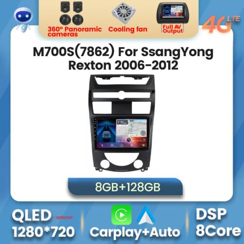 7862 4G LTE 6G+128G Android 10.0 Car Radio Multimedia GPS Navigation for SsangYong Rexton Y250 II 2 2006 - 2012 Car Stereo Unit