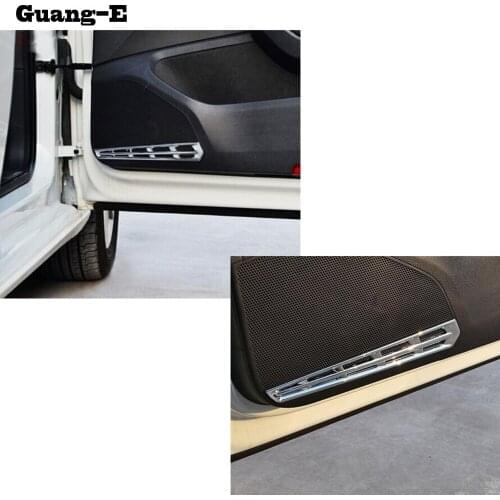 For VW Volkswagen Golf7 Golf 7 2014 2015 2016 2017 Car Stick ABS Chrome Inside Door Audio Speak Sound Ring Case Lamp Trim