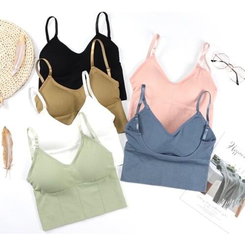 Women Tank U-shaped Tube Top Bra Seamless Beauty Back Wrapped Chest Anti-light Ladies Sports Fitness Top Bra Underwear