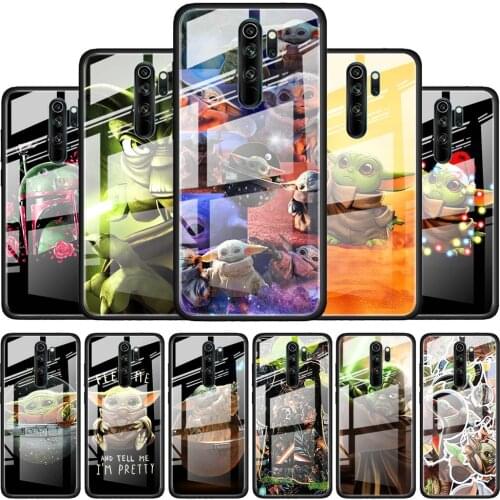 The Baby Yoda for Xiaomi Redmi K40 K30 K20 Pro Plus 9C 9A 9 8A 7 Luxury Shell Tempered Glass Phone Case Cover