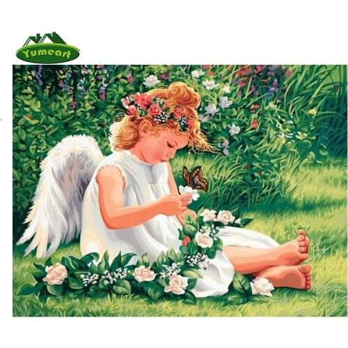 Diy Diamond Painting Square Drill Full Diamond Cross Stitch Crystal Embroidery Lovely Angle Rhinestones Inlay Needlework Crafts