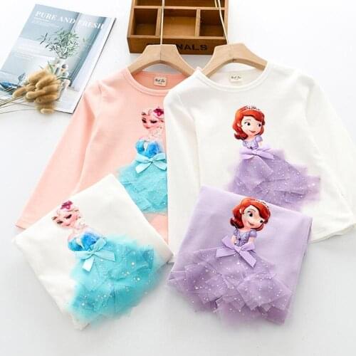 Baby Girls T Shirts Autumn Casual Princess Clothes Toddler Kids Long Sleeve Blouse Tops Children Clothing T-shirt Cotton
