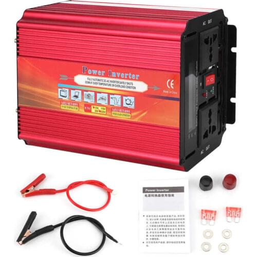 Przetwornica inverter LCD 5000W High Power 2 Universal Sockets Dual Cooling Fan WLD‑T Converter DC 12V to AC