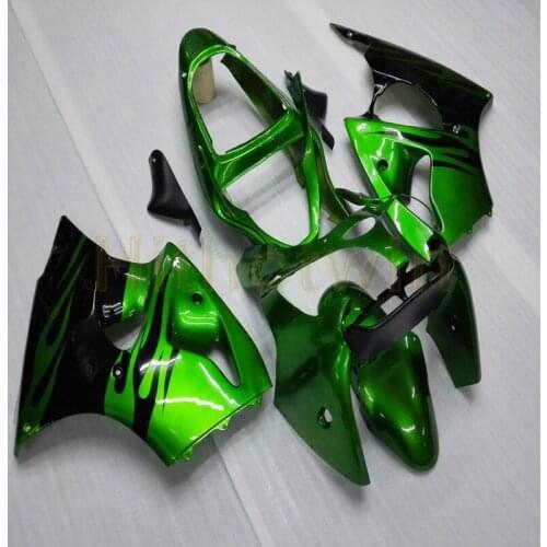 Custom motorcycle article for ZX6R 00-02 ZX-6R 636 2000 2001 2002 Fairings Injection mold green