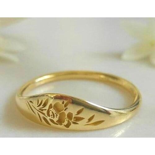 Exquisite Simple Hollow Rose Flower Ring Rose Gold/Silver Plated Anniversary Ring Wedding Band Engagement Ring Fine Jewelry Gift