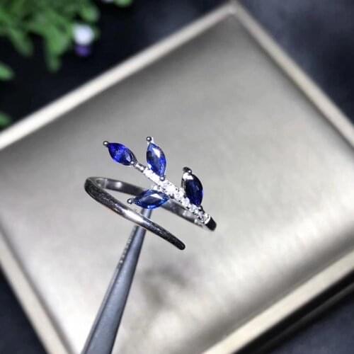 Classic ring, natural sapphire ring, 925 Sterling silver, simple and delicate, ladys ring