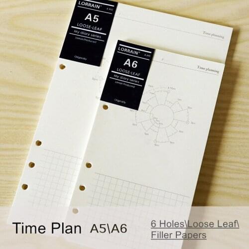 Books loose-leaf refill A5 A6 A7 time planning daily memos diary organizer planner filler papers