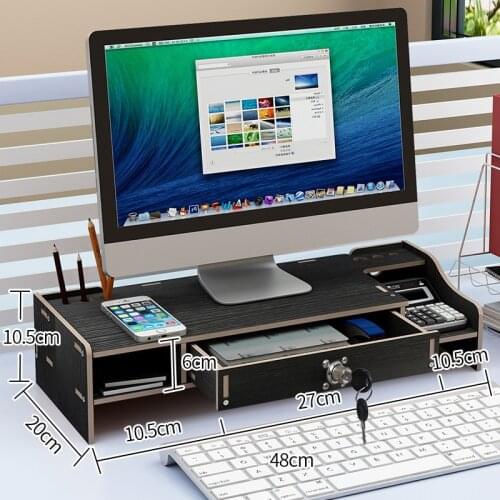 Computer Monitor Increase Rack Bracket File Rack Wooden Office Desk Storage Finishing Rack Shelf Storage Box Office storage box