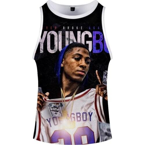 YoungBoy Never Broke Again 3d Print Summer Vest Man/Woman Hip Hop Sleeveless Shirt Workout Fitness Tank Top Casual Print Clothes