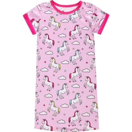 Summer Dress Girls Unicorn Nightgowns Children Clothing Kids 3D Printing Nightdress Baby Sleepwear Dresses For 3-10 Years