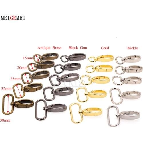5PCS Metal Swivel Trigger Lobster Clasps Clip Snap Hook Key Chain Ring Outdoor Lanyard Craft Bag Parts Pick 5 Size 15mm~38mm