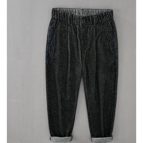 1312 Men Clothing Tapered Corduroy Cargo Pants Casual Thicken Luxury Simple Pleated Vertical Striped Keep Warm Daily Trousers