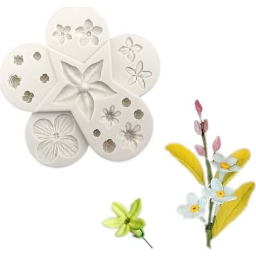 Small Flower Fondant Cake Silicone Mold Cookie Ice Cream Molds Biscuits Candy Chocolate Mould Baking Cake Decoration Tools