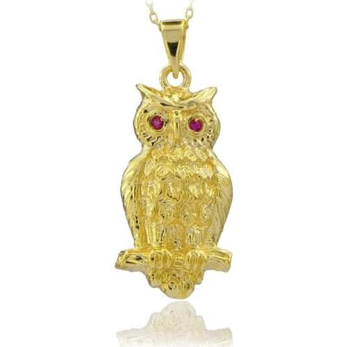 Night Owl Necklace 925 Sterling Silver Unisex Necklace