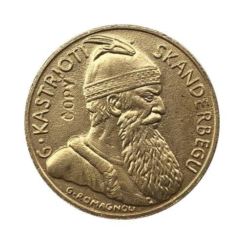 24-K Gold plated 1887 Albania 20 Franga Ari coins copy Free shipping