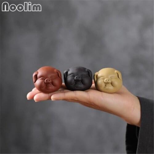 Purple Clay Lovely Pig Ornament Small Tea Pets Boutique Tea Table Decoration Accessories