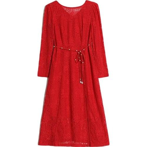 Split Elegant Sexy Vestido Festa Pastel Ukraine Trendy Long Sleeve Plus Size Dress New Autumn Lace Women Clothes Robes