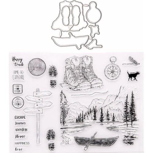 Silicone RUBBER Clear Stamps CUTTING DIES For Scrapbooking STENSICLS TRAVEL DIY PAPER Album Cards MAKING EMBOSSING FOLDER MOLD