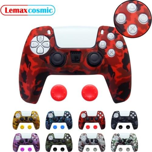 Waterproof Housing Camouflage Case Cover Gamepad Non-slip Shell Thumb Joystick Grip Cap Thumbstick For Sony Playstation 5 PS5