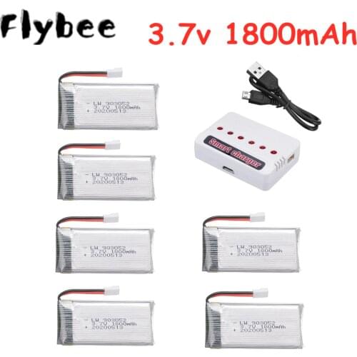 3.7v 1800mAh 903052 lipo Battery Charger Set for KY601S SYMA X5 X5S X5C X5SC X5SH X5SW M18 H5P RC Drone Spare Parts