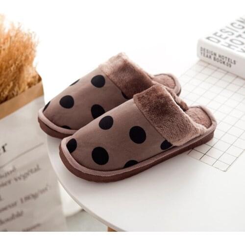 Winter New Fashion Mens Flat Slippers Home Cotton Fur Unisex Flat Slippers Plush Warm Indoor Mens Cotton Winter Flat Slippers