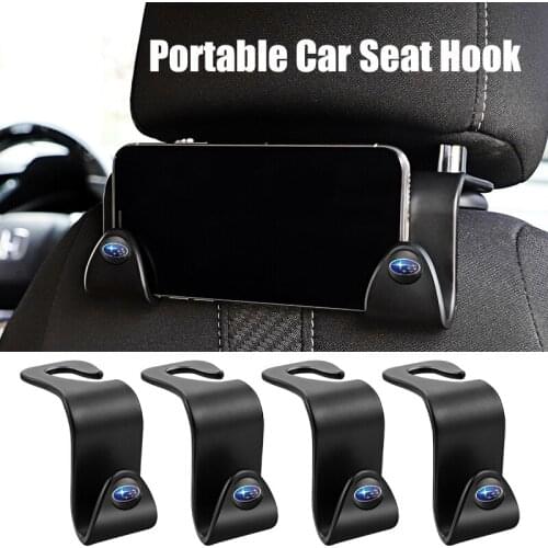 2/4Pcs Portable Car Seat Back Hook Holder Hanger Bag Cloth Interior Accessories For Subaru Impreza Legacy WRX STI BRZ XV WRC