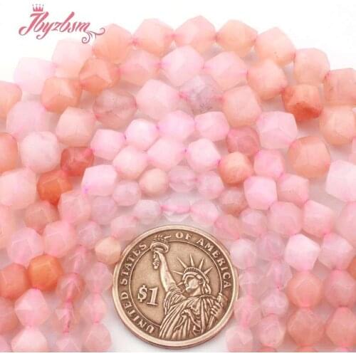 6,8,10,12mm Faceted Round Beads Pink Aventurine Stone Beads For DIY Bracelets Necklace Earring Jewelry Making 15" Free Shipping
