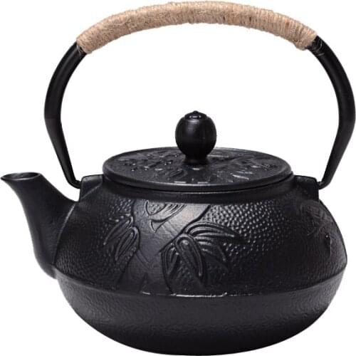 Teapot Meilan bamboo cast iron pot South Japan uncoated iron teapot 600ML