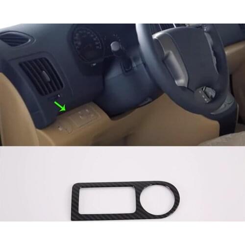 Covers For Hyundai H-1 Car Grand Starex Accessories ABS Carbon Fiber Front Head Lamp Light Stickers Decoration Switch Cover