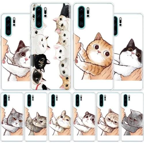 Kiss lovely Cats Cover Phone Case For Huawei Honor 10 9 20 Lite 9X 8X 8S 8A 7X 7A Pro Y5 Y6 Y7 Y9 2019 Y9S 10i20i V20 V30 Coque