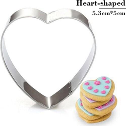 Love Heart Cookie Tools Cutter Mould Biscuit Press Icing Set Stamp Mold Stainless Steel Baking Accessories Kitchen Supplies