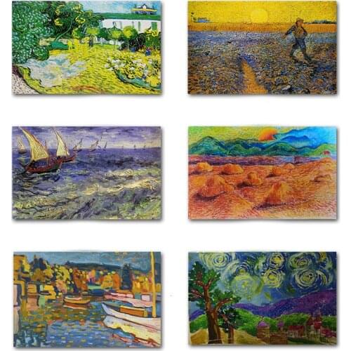 Oil Painting Canvas Van Gogh Series Starry Sky Sunflower Wall Art World Famous Poster Flower Classical Home Decor Prints Noframe