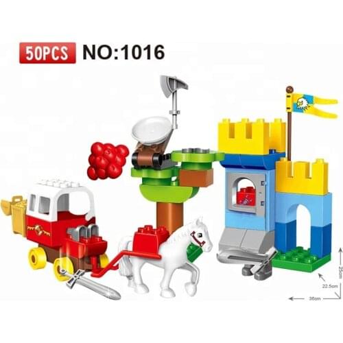 Big Size Building Blocks Sets Pirate Ship Diy Bricks 50PCS Compatible with Duploed Educational Toys Gifts for Children kids