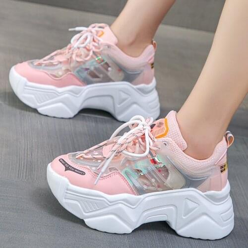 Womens Dad Shoes Luxury Women Sneakers Fashion New White Casual Shoes Mesh Platform Breathable Female Footwear Tennis Female