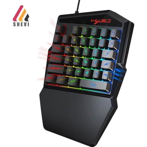 One-Handed Mechanical Gaming Keyboard RGB Backlit Portable Mini Gaming Keypad Game Controller
