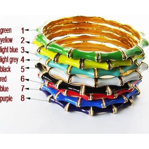 Fashion jewelry accessories quality luxury epoxy enamel bamboo bangles bracelet