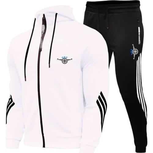 2021 Autumn Winter New DAF Logo Printing Mens Hoodie Pants Suit Casual Street Track Basic Muscle Suit Brand Zipper Sports Suit