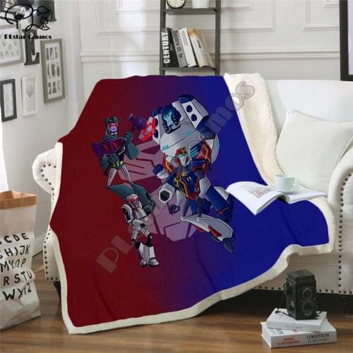 Autobots transformation robot Blanket Design Flannel Fleece Blanket Printed Children Warm Bed Throw Blanket Kids Blanket style-7